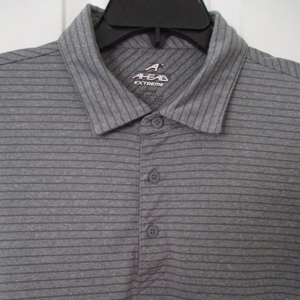 Ahead Extreme Mens S/S Gray Stretch Golf Polo Shirt NWOT - Size Large